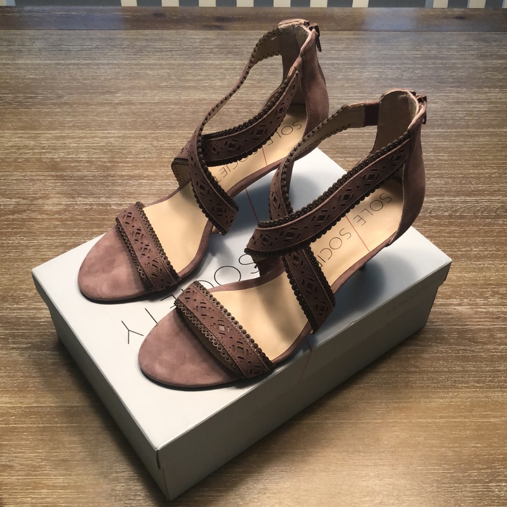 NWT Sole Society Mauve Venus High Heel Sandals size 10 M - Picture 1 of 11